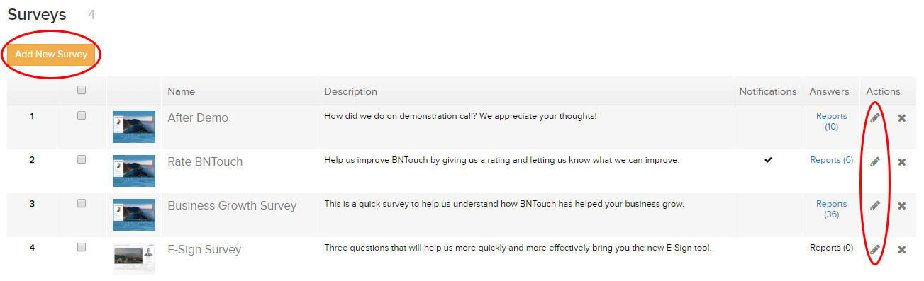 Editing A BNTouch Mortgage Survey