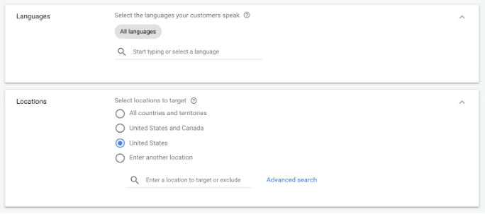 Youtube ad language