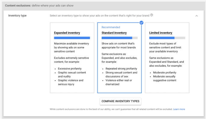 Youtube Ad Inventory Type