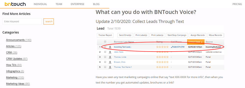 BNTouch Mortgage Text Message Marketing