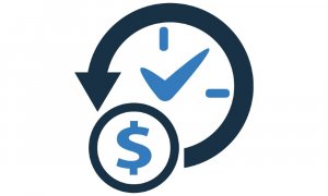 Blue Clock and dollar sign illustration
