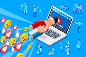 social media strategy lenders with heart and smile emojis