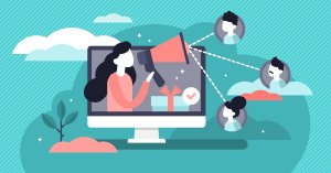 Launching New Loan Products from a person holding megaphone on computer screen