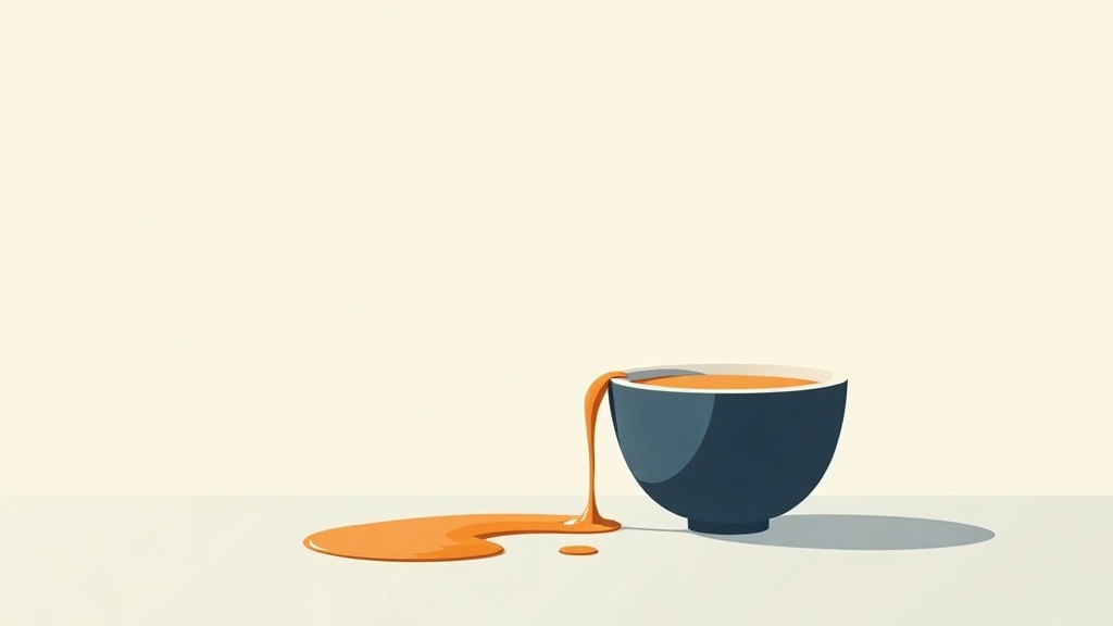 Value leaking from a disorganized system, representing the hidden cost of a messy CRM