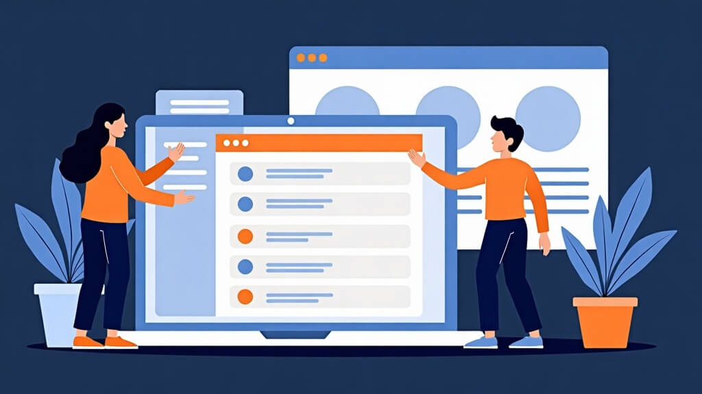 Text-free editorial illustration of loan officer prioritizing an orderly daily work queue around borrower and partner follow-up.