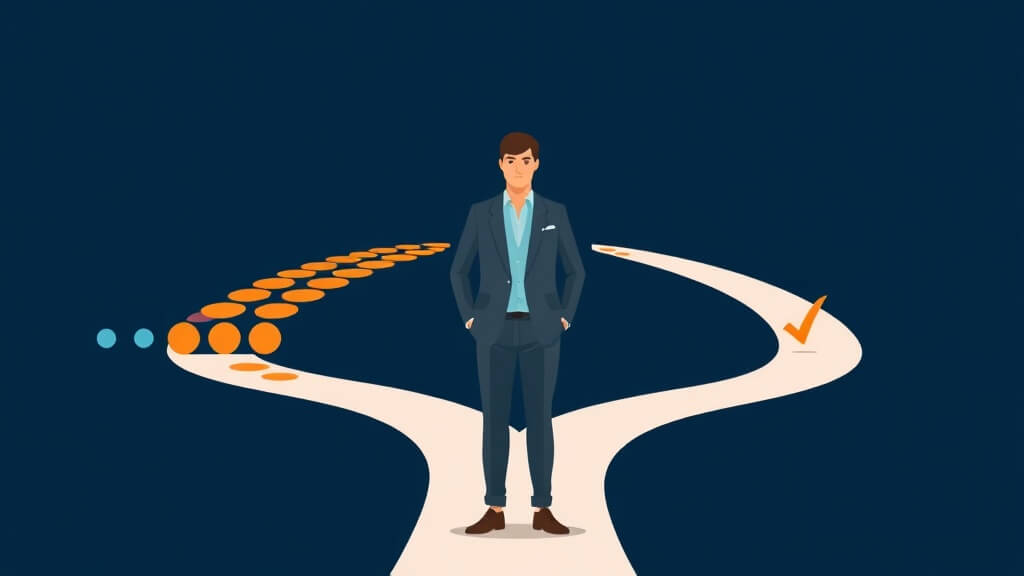 Text-free editorial illustration contrasting a rule-based mortgage workflow path with a human-reviewed AI assistance path