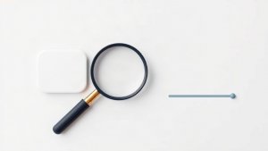 Text-free editorial illustration of a loan officer reviewing mortgage CRM evaluation criteria