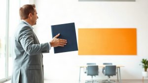 Mortgage professional preparing to review campaign trigger evidence in a bright office