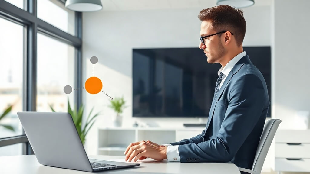 Editorial illustration of a loan officer reviewing document workflow steps, ownership, and exceptions