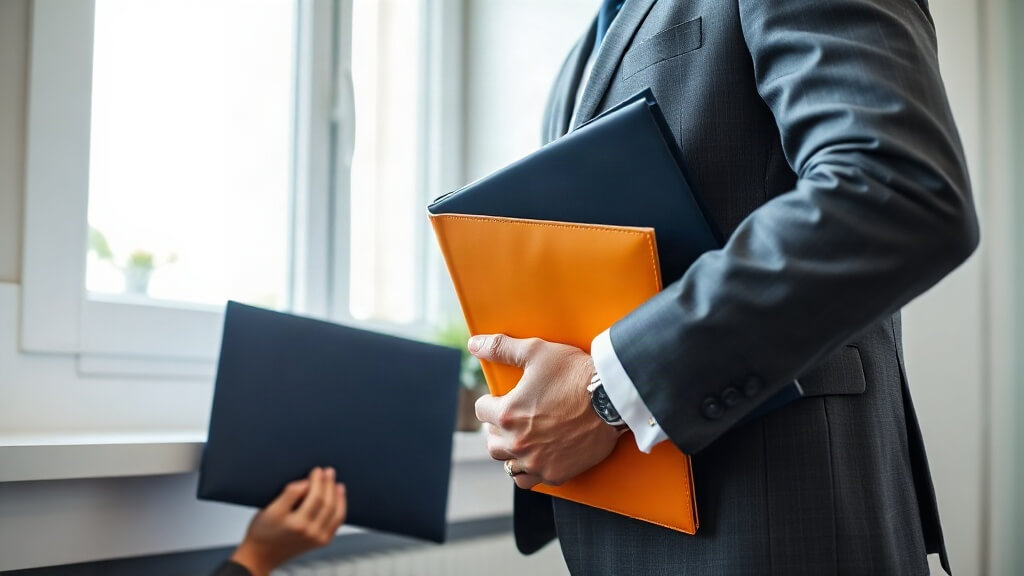 Mortgage loan officer and operations specialist discussing a system handoff in a bright office