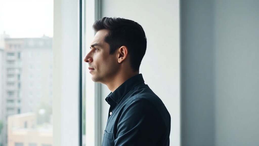 Mortgage professional evaluating CRM workflow questions in a bright office