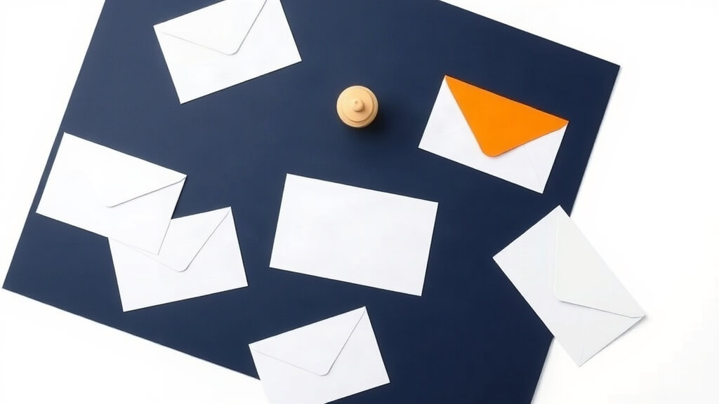 Text-free editorial still life representing a mortgage direct mail campaign review
