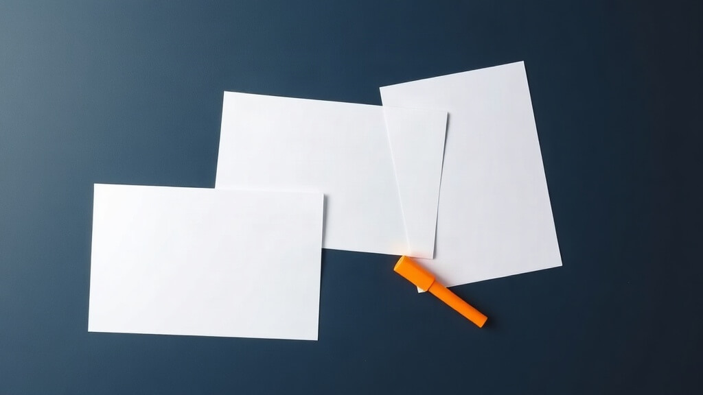 Text-free editorial image of a mortgage marketing review system with three organized planning cards