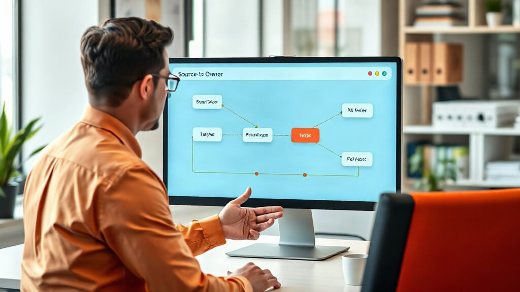 Loan officer reviewing lead sources, ownership, and next actions on a desktop workflow board